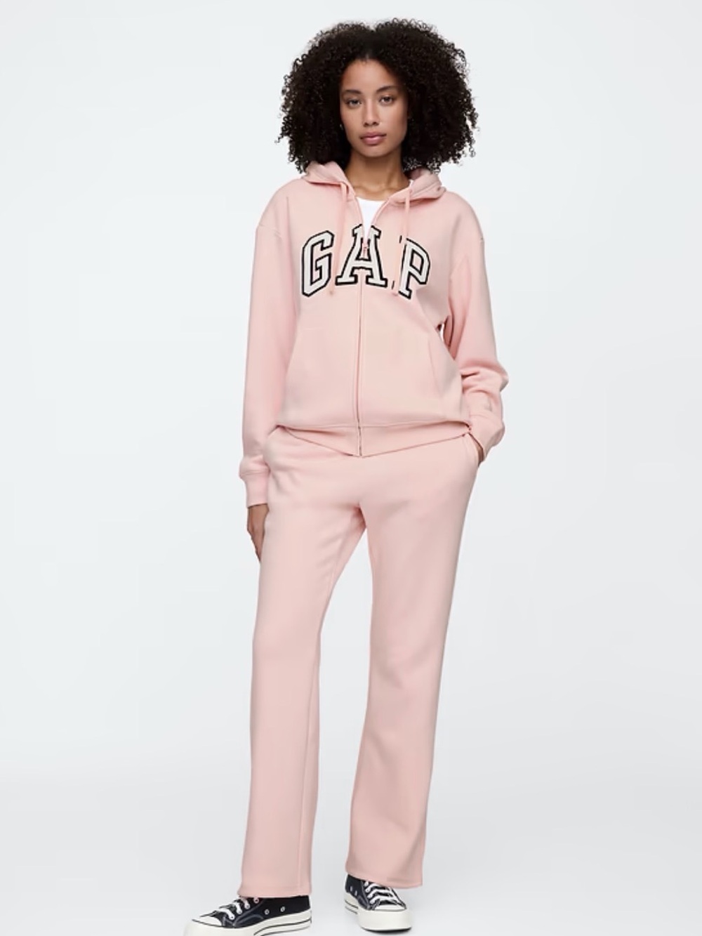 GAP Pink Fleece Zip Hoodie & Straight-Leg Pants Set (nwt)